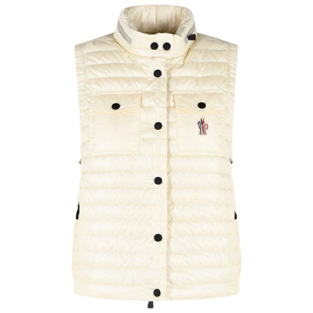 Moncler Grenoble 'Gumiane' Padded Vest With Hood In Ivory White Polyamide Women